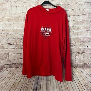 Men’s Red Naga Fighter hooded long sleeve shirt size XXL